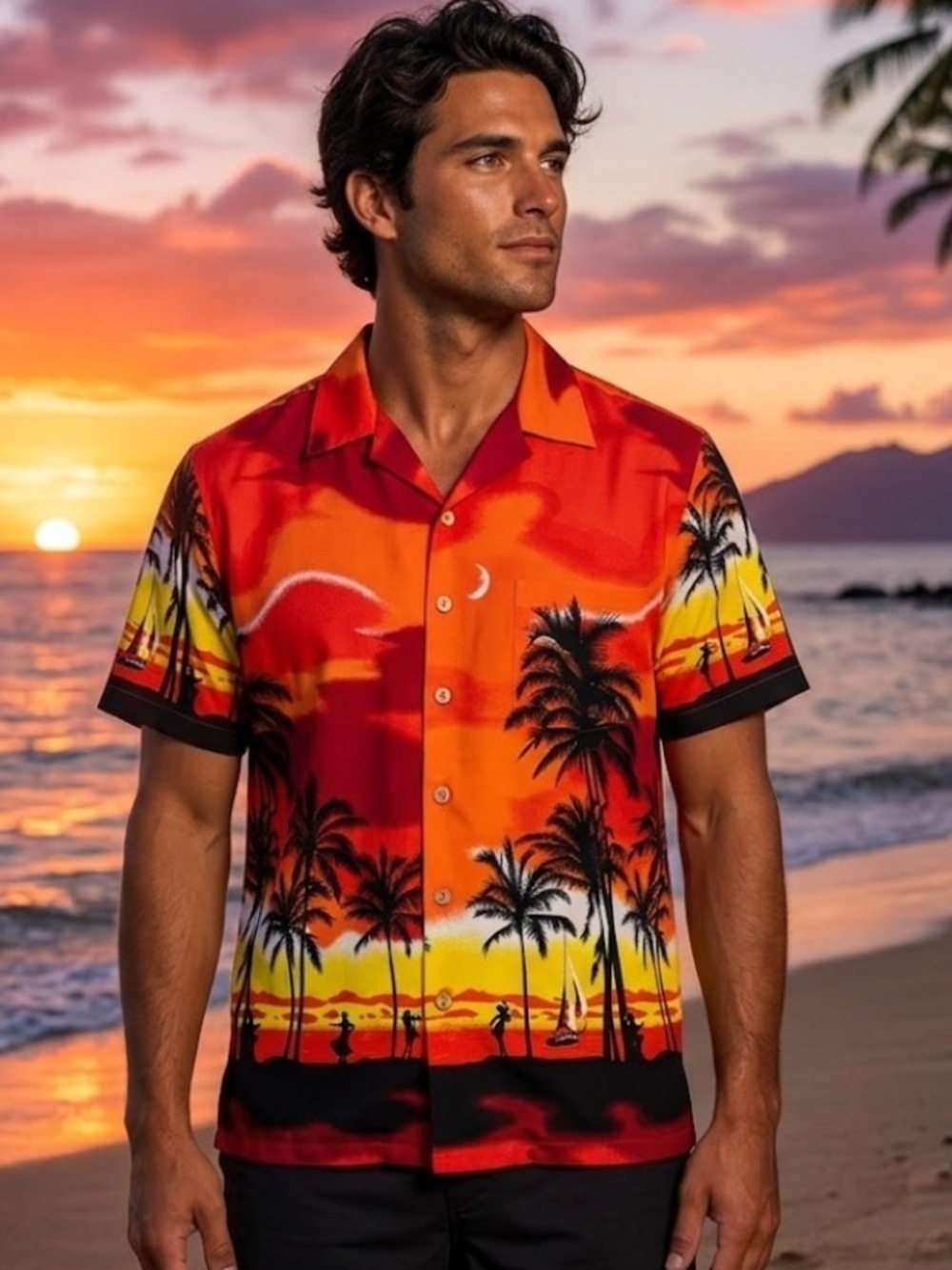 Vintage Kensington Hawaiian Sunset Shirt - Size Large
